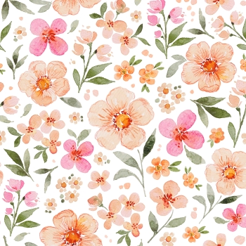 VORBESTELLUNG Peachy Flowers Blumen 3 Jersey Stoffduo Eigenproduktion