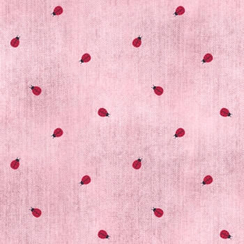VORBESTELLUNG Just Love Marienkäfer auf Vintage Denimlove rosa  Jersey  Stoffduo Eigenproduktion