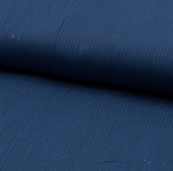 Musselin Glitzer Streifen jeansblau