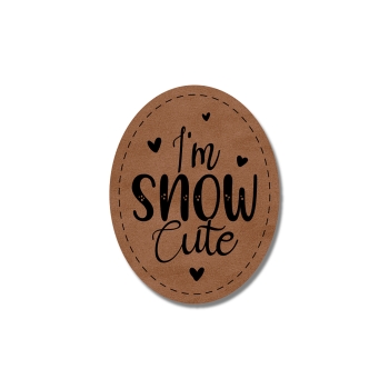Nr.6 Kunstleder Label I´m snow cute Stoffduo Eigenproduktion